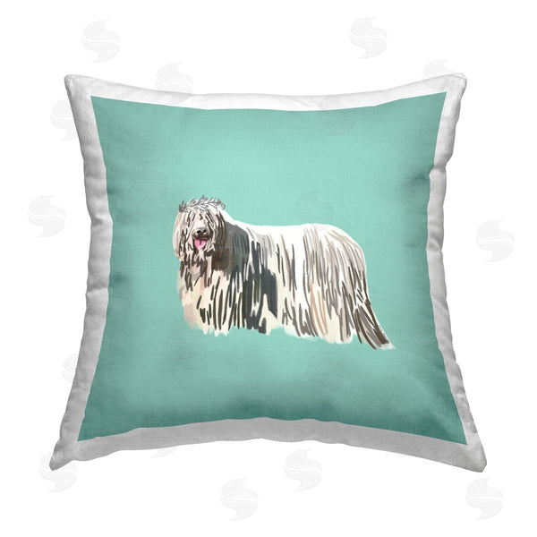 stupell industries Amelia Noyes | Elegant Smiling Dog Printed Throw Pillow