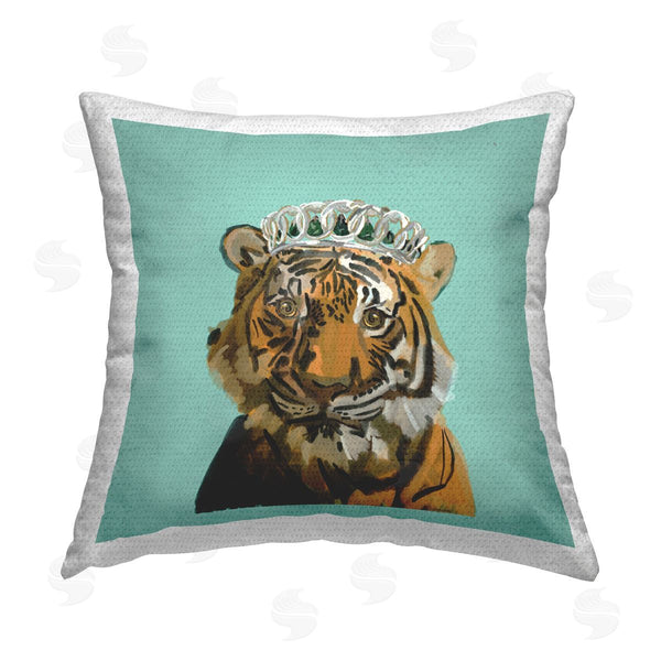 Stupell Industries Amelia Noyes | Elegant Tiger With Tiara Printed Throw Pillow