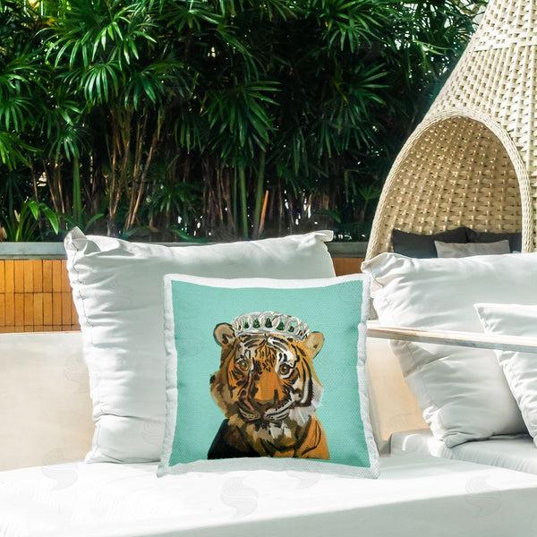 Stupell Industries Amelia Noyes | Elegant Tiger With Tiara Printed Throw Pillow