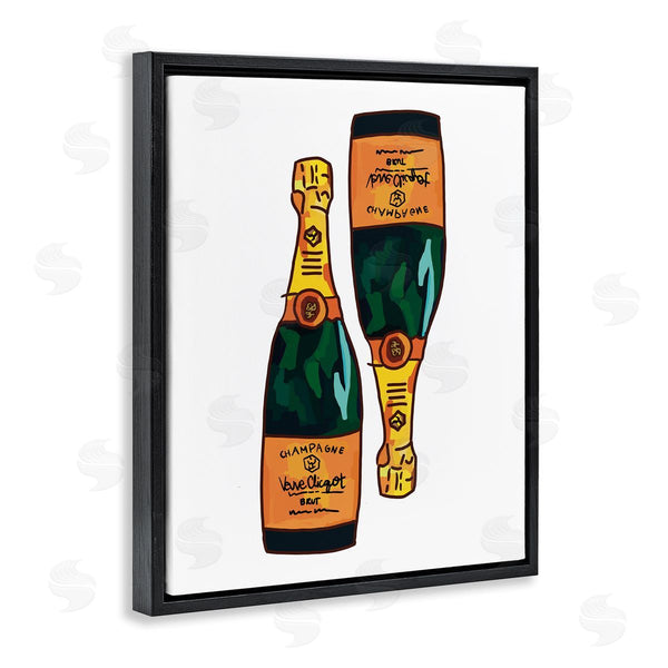 Stupell Industries Amelia Noyes | Fancy Champagne Bottles Pair Kitchen Bar Design Wall Art