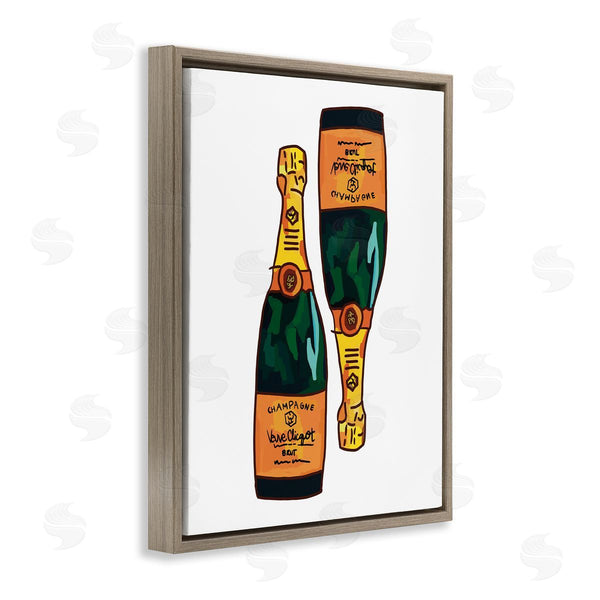 Stupell Industries Amelia Noyes | Fancy Champagne Bottles Pair Kitchen Bar Design Wall Art