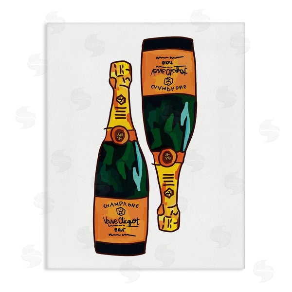 stupell industries Amelia Noyes | Fancy Champagne Bottles Pair Kitchen Bar Design Wall Art