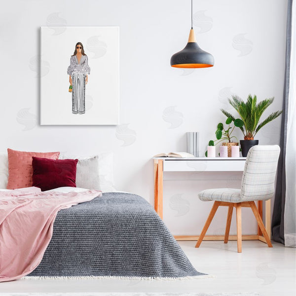 Stupell Industries Amelia Noyes | Fashion Girl With Champagne Wall Art