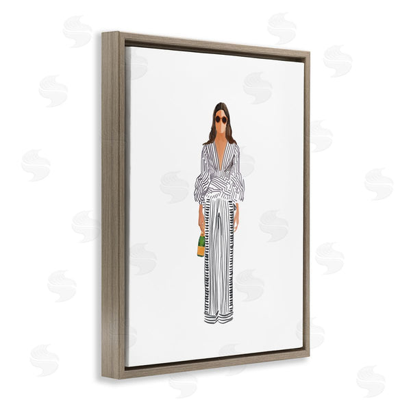 Stupell Industries Amelia Noyes | Fashion Girl With Champagne Wall Art