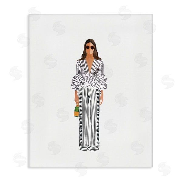 stupell industries Amelia Noyes | Fashion Girl with Champagne Wall Art