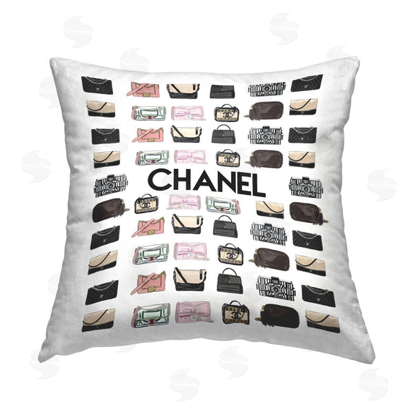 stupell industries Amelia Noyes | Fashion Purses Stylish Glam Brand Printed Throw Pillow