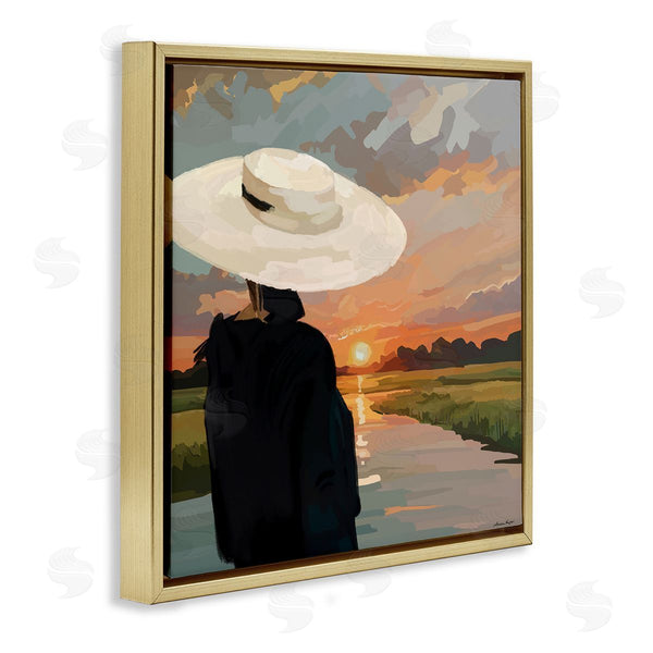 Stupell Industries Amelia Noyes | Fashionable Woman Watching Sunset