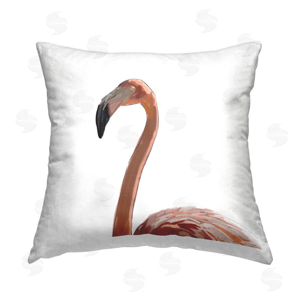 stupell industries Amelia Noyes | Flamingo Bird Casual White Portrait Printed Throw Pillow