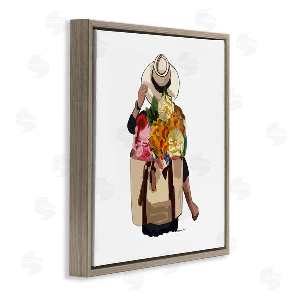Stupell Industries Amelia Noyes | Floral Backpack Mixed Blooms Summertime Sun Hat Wall Art