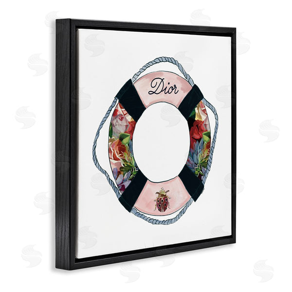 Stupell Industries Amelia Noyes | Floral Patterned Life Preserver Upscale Fashion Motif Wall Art