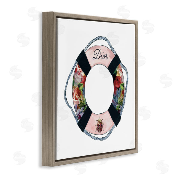 Stupell Industries Amelia Noyes | Floral Patterned Life Preserver Upscale Fashion Motif Wall Art