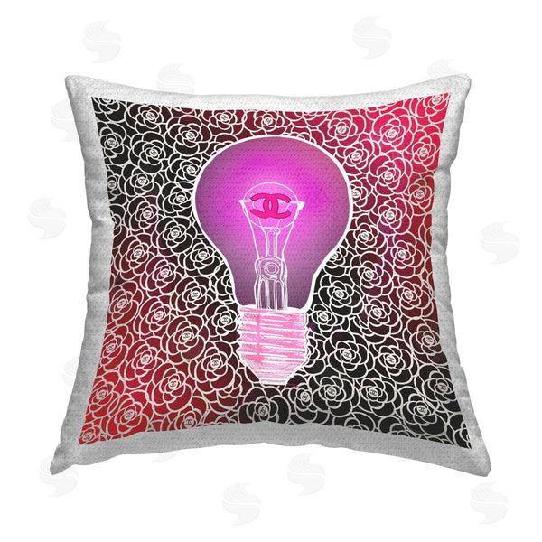 Stupell Industries Amelia Noyes | Floral Patterned Lightbulb Printed Throw Pillow