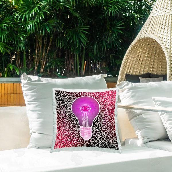 Stupell Industries Amelia Noyes | Floral Patterned Lightbulb Printed Throw Pillow