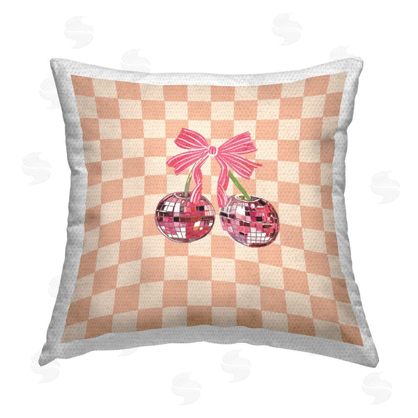 Stupell Industries Amelia Noyes | Geometric Glam Cherries Printed Throw Pillow