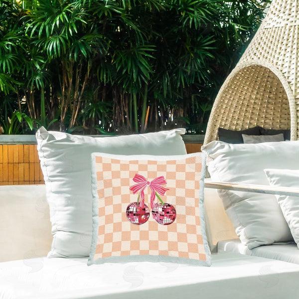 Stupell Industries Amelia Noyes | Geometric Glam Cherries Printed Throw Pillow