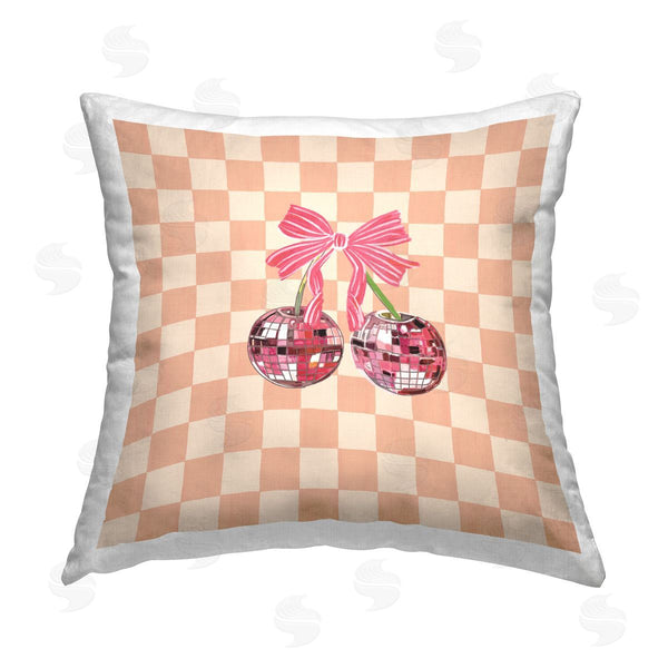 stupell industries Amelia Noyes | Geometric Glam Cherries Printed Throw Pillow