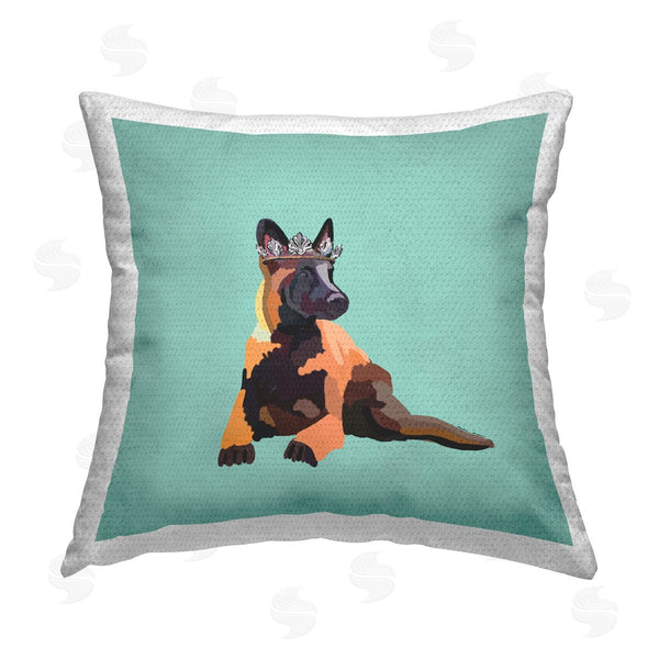 Stupell Industries Amelia Noyes | German Shepherd & Crown Printed Throw Pillow