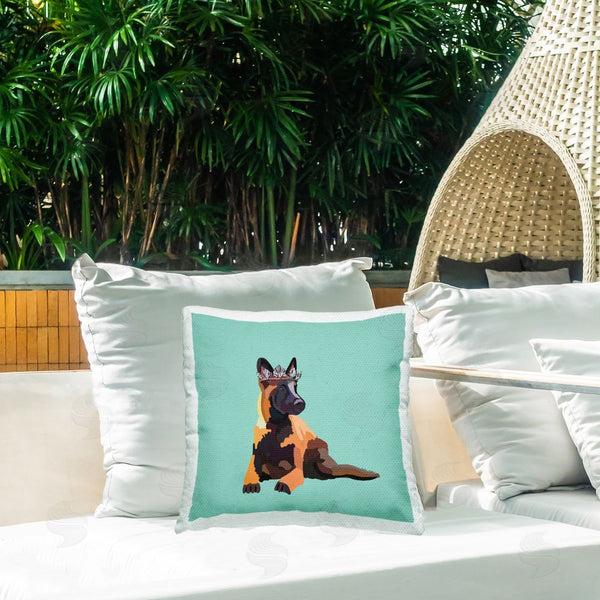 Stupell Industries Amelia Noyes | German Shepherd & Crown Printed Throw Pillow