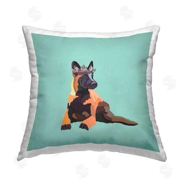stupell industries Amelia Noyes | German Shepherd & Crown Printed Throw Pillow