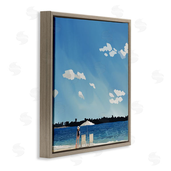 Stupell Industries Amelia Noyes | Girl On Beach Horizon Wall Art