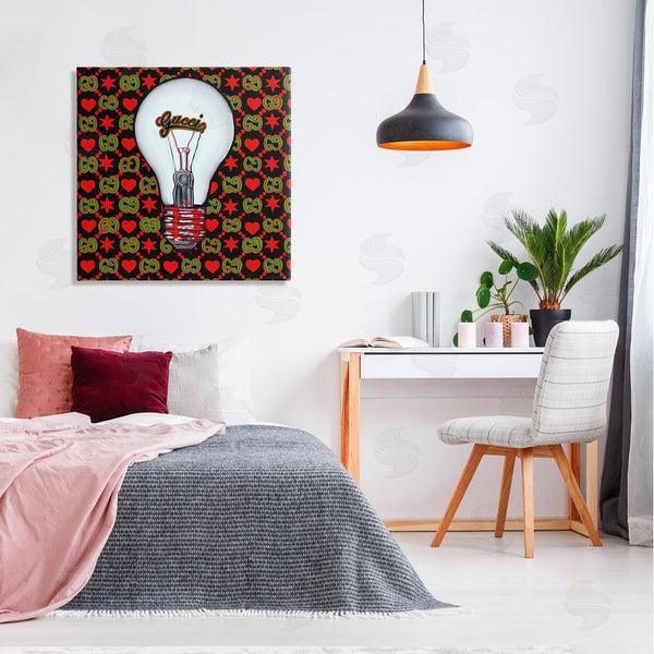 Stupell Industries Amelia Noyes | Glam Brand Lightbulb Pattern Wall Art