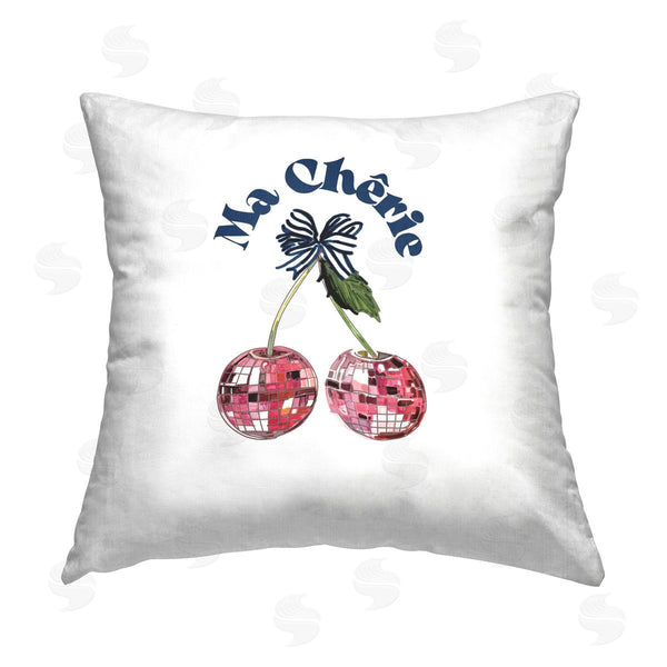 stupell industries Amelia Noyes | Glam Cherries on White Printed Throw Pillow