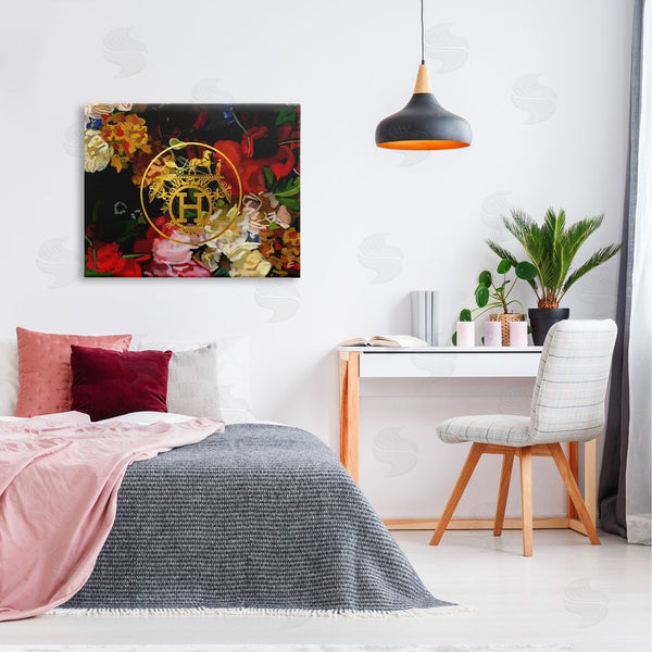 Stupell Industries Amelia Noyes | Glam Emblem Flowers Wall Art
