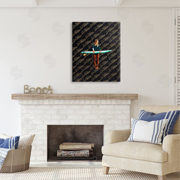 Stupell Industries Amelia Noyes | Glam Girl With Surfboard Wall Art