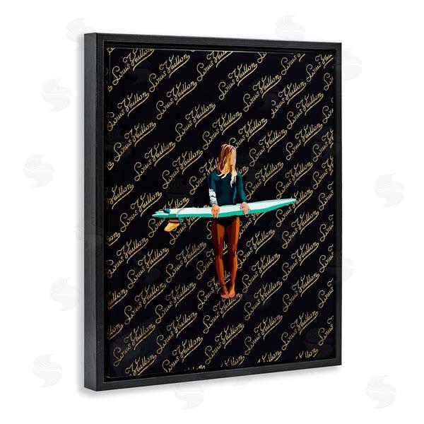 Stupell Industries Amelia Noyes | Glam Girl With Surfboard Wall Art