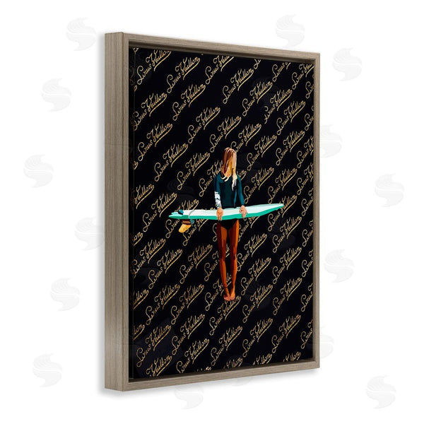 Stupell Industries Amelia Noyes | Glam Girl With Surfboard Wall Art