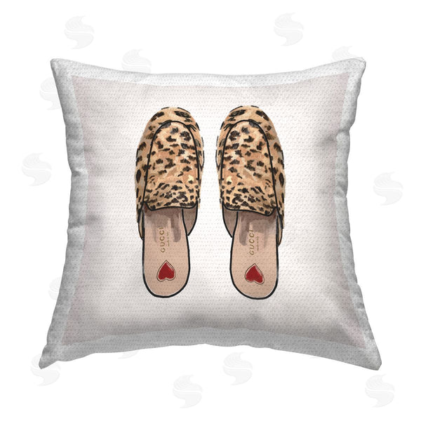 Stupell Industries Amelia Noyes | Glam Leopard Loafers Printed Throw Pillow