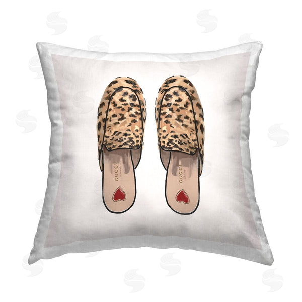 stupell industries Amelia Noyes | Glam Leopard Loafers Printed Throw Pillow