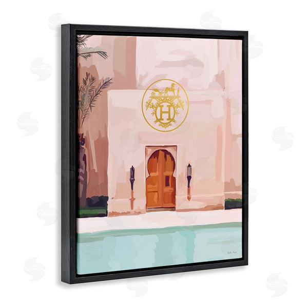 Stupell Industries Amelia Noyes | Glam Poolside Villa Scene Wall Art