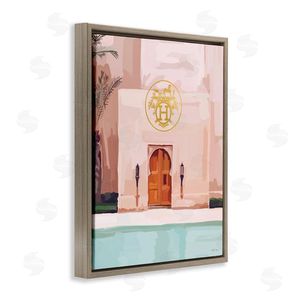 Stupell Industries Amelia Noyes | Glam Poolside Villa Scene Wall Art