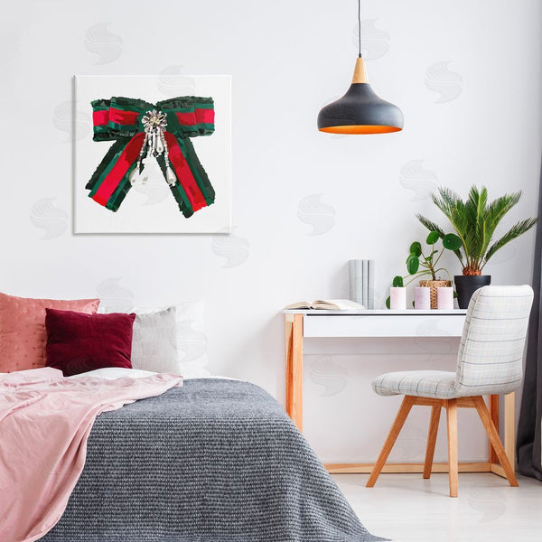 Stupell Industries Amelia Noyes | Green & Red Bow Wall Art