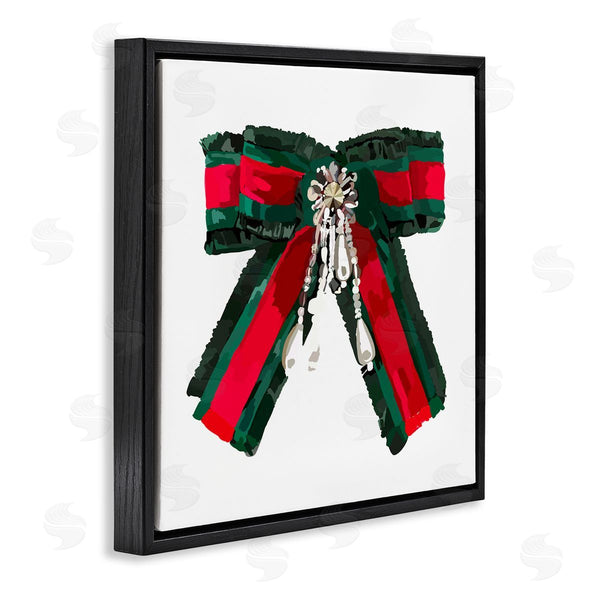 Stupell Industries Amelia Noyes | Green & Red Bow Wall Art
