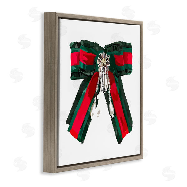 Stupell Industries Amelia Noyes | Green & Red Bow Wall Art