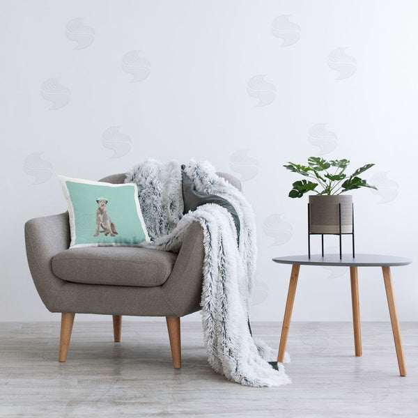Stupell Industries Amelia Noyes | Grey Dog In Crown Printed Throw Pillow