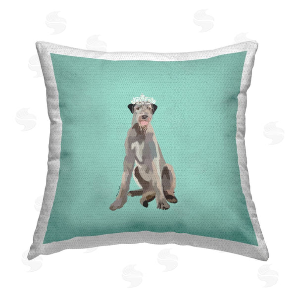 Stupell Industries Amelia Noyes | Grey Dog In Crown Printed Throw Pillow