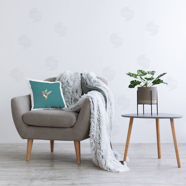 Stupell Industries Amelia Noyes | Hummingbird Wearing Crown Printed Throw Pillow