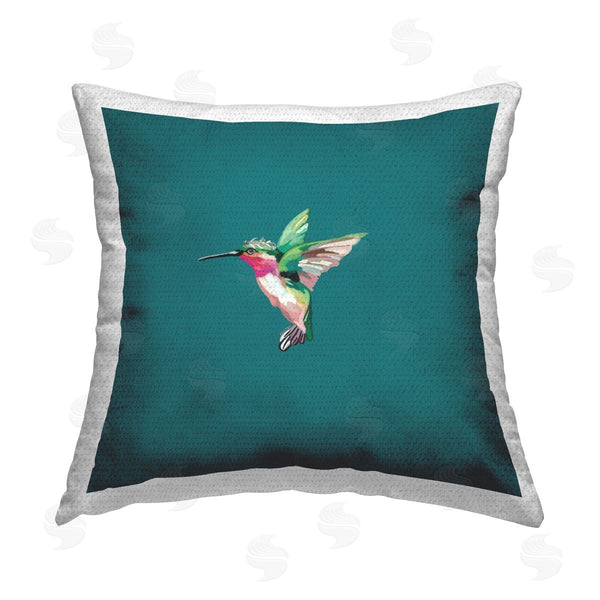 Stupell Industries Amelia Noyes | Hummingbird Wearing Crown Printed Throw Pillow