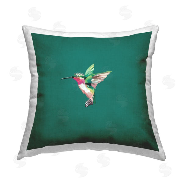 stupell industries Amelia Noyes | Hummingbird Wearing Tiara Printed Throw Pillow