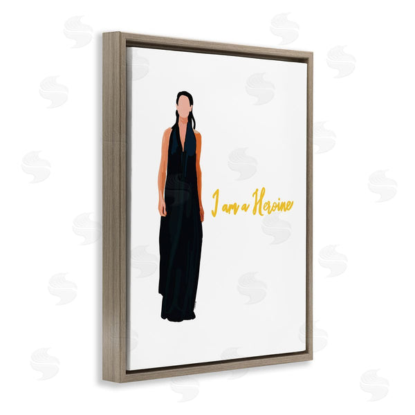 Stupell Industries Amelia Noyes | I Am A Heroine Glam Fashion Woman Encouraging Phrase Wall Art