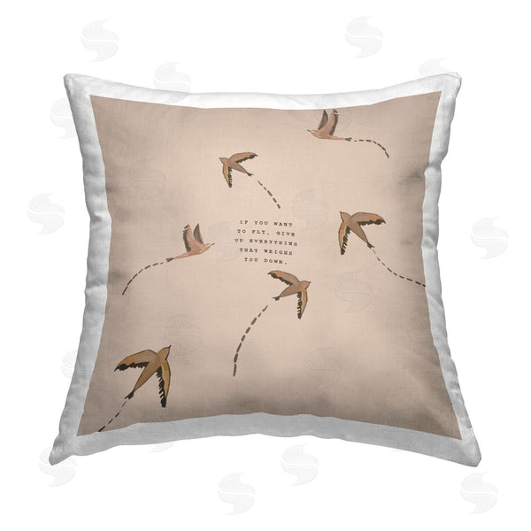 stupell industries Amelia Noyes | If You Want To Fly Printed Throw Pillow