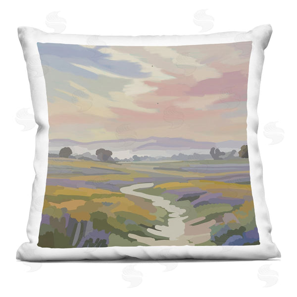 stupell industries Amelia Noyes | Lavender Fields Beneath Sunset Printed Throw Pillow