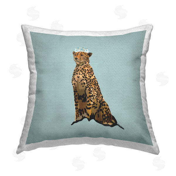 Stupell Industries Amelia Noyes | Leopard With Elegant Crown Printed Throw Pillow