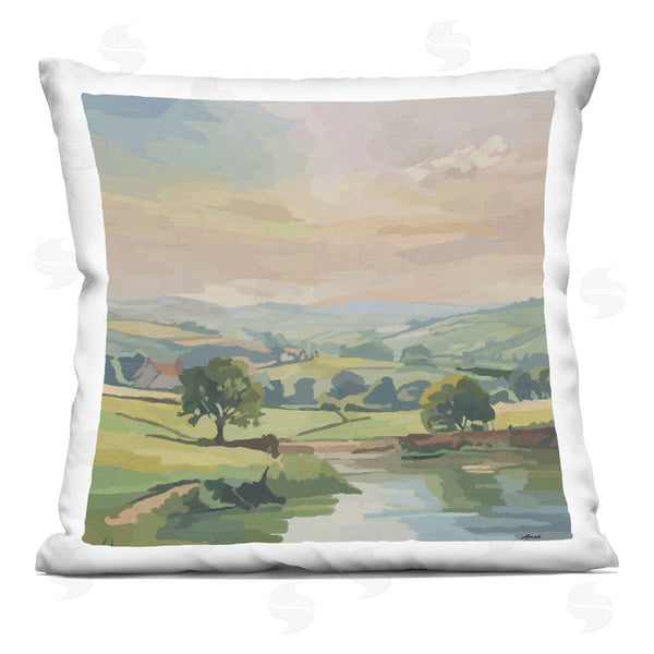stupell industries Amelia Noyes | Midwestern Countryside Landscape Printed Throw Pillow