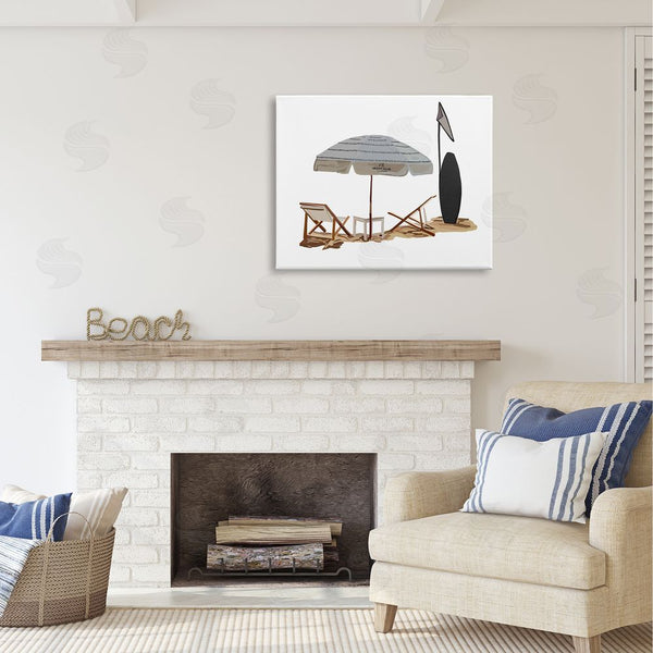 Stupell Industries Amelia Noyes | Minimal Beach Umbrella Scene Wall Art