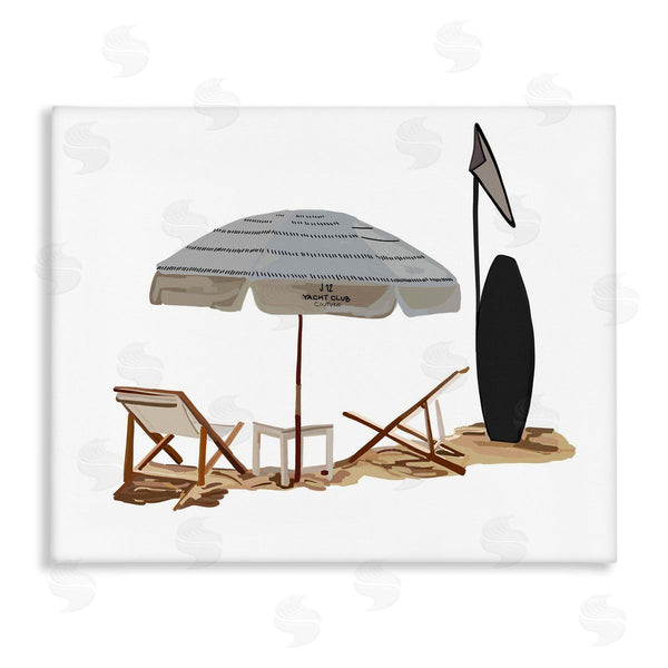 stupell industries Amelia Noyes | Minimal Beach Umbrella Scene Wall Art