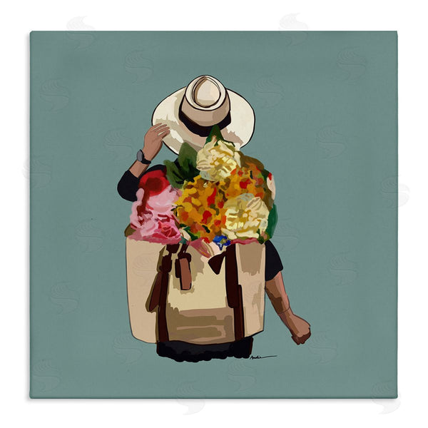 stupell industries Amelia Noyes | Mixed Flower Arrangement Backpack Summer Blooms Wall Art